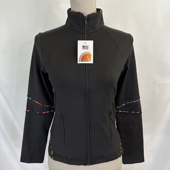 NEW EIS Equi In Style Black Full Zip Jacket SMALL Equestrian - Picture 1 of 8